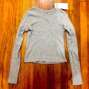 NWT Brandy Melville Grey Crewneck Long Sleeve T-shirt